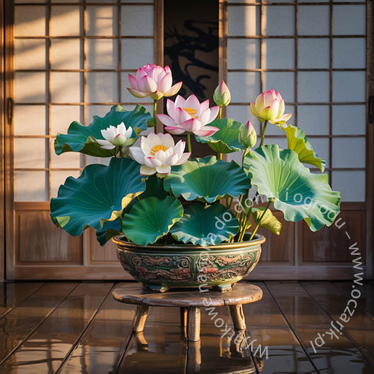 Kwiat lotosu grążel nenufar Nymphaea