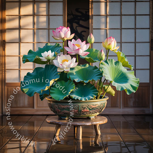 Kwiat lotosu grążel nenufar Nymphaea