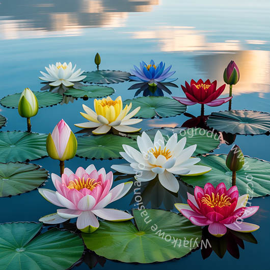 Kwiat lotosu grążel nenufar Nymphaea