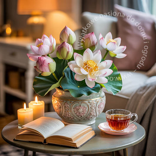 Kwiat lotosu grążel nenufar Nymphaea